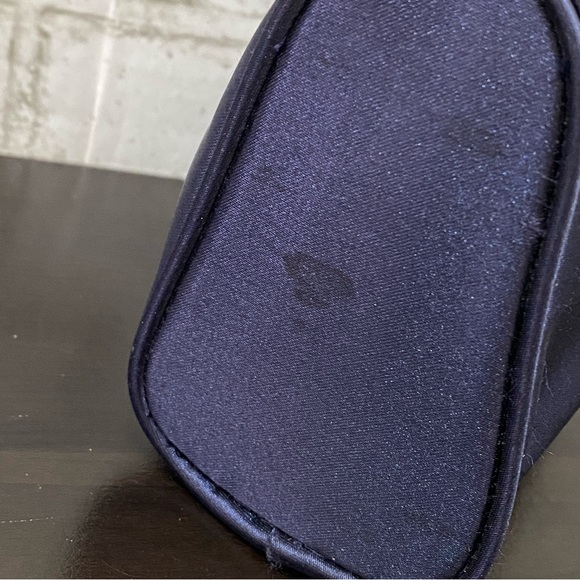 CHRISTIAN DIOR Parfums Navy Satin Cosmetic Case Travel Pouch Bag - Picture 11 of 11